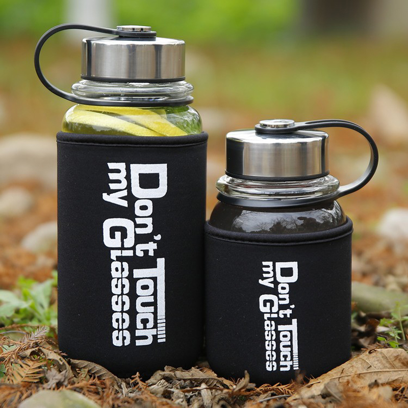 Portable 1000ml Glass Sports W - Outdoor Sport Glass Water Bottle recension och pris