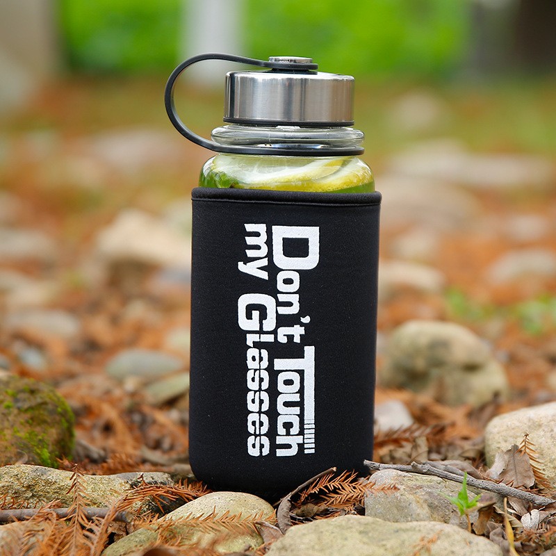 Portable 1000ml Glass Sports W - Outdoor Sport Glass Water Bottle recension och pris